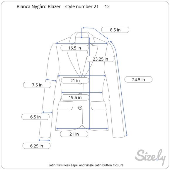 Women's Bianca Nygård Black Single Closure Blazer with Peak Lapel in Size 12 - Picture 8 of 8